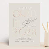 "Cordially" - Graduation Party Invitations in Cream by Ana de Sousa - Front