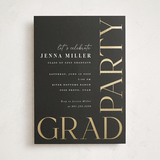 "Monte Carlo" - Graduation Party Invitations in Onyx by Robert and Stella - Front