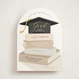 "Book Stack" - Graduation Party Invitations in Ash by Susan Zinader - Front