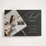 "Grad Party Sleek" - Graduation Party Invitations in Noir by Ilze Lucero - Front