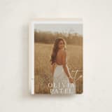 "Graduate Script" - Graduation Announcements in Snow by Sarah Curry - Front