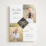 "Sweet Grad Cap" - Graduation Announcements in Noir by Paper Raven Co. - Front