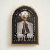 "Commencement" - Graduation Announcements in Black Cap by Erin L. Wilson - Front