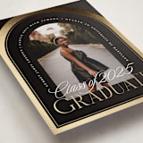 "Commencement" - Graduation Announcements in Black Cap by Erin L. Wilson - Detail
