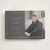 "Tassel Framed" - Graduation Announcements in Charcoal by AK Graphics - Front