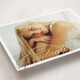 "Shining Script" - Graduation Announcements in Snow by Sarah Curry - Detail