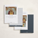 "Borders" - Graduation Announcements in Graphite by Anna Elder - Back of Card Options