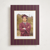 "Graduate Stripe" - Graduation Announcements in Burgundy by Baumbirdy - Front