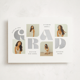 "retro grad" - Graduation Announcements in Slate by Hooray Creative - Front