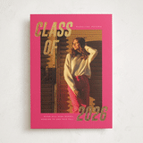 "Italic Shimmer" - Graduation Announcements in Magenta by Emily Sabol Goss - Front