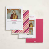 "Italic Shimmer" - Graduation Announcements in Magenta by Emily Sabol Goss - Back of Card Options