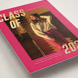 "Italic Shimmer" - Graduation Announcements in Magenta by Emily Sabol Goss - Detail