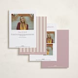 "Grad Stripes" - Graduation Announcements in Blush by Ani Somi - Back of Card Options