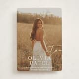 "Graduate Script" - Graduation Announcements in Snow by Sarah Curry - Front
