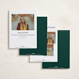 "elegant minimalism" - Graduation Announcements in Forest Green by Stacey Meacham - Back of Card Options