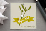 "Joyeux Misletoe" - Gift Tags in Mustard by Blixa 6 Studios - Front