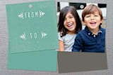 "Festive Joy" - Gift Tags in Dusty Blue by Bonjour Paper - Back of Tag Options