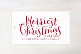 "Merriest" - Gift Tags in Berry by Lauren Chism - Front