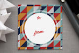 "Retro Tidings" - Gift Tags in Cherry by Five Sparrows - Front