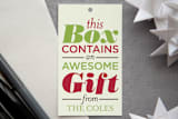 "Awesomeness Inside" - Gift Tags in Cranberry by GeekInk Design - Front