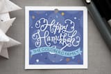 "Joyful Hanukkah" - Gift Tags in Periwinkle by Laura Bolter - Front
