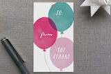 "Birthday Balloons" - Gift Tags in Magenta by Hooray Creative - Front