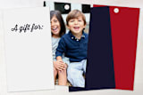 "Navy Pine" - Gift Tags in Navy by Kelly Nasuta - Back of Tag Options