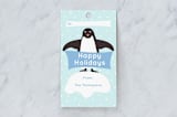 "Presents from Penguins" - Gift Tags in Sky by Jennifer Holbrook - Front