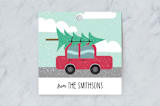 "Travelling Christmas Tree" - Gift Tags in Holly by Rebecca Humphreys - Front