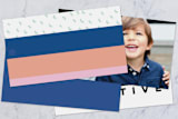 "Stripes and Sprinkles" - Gift Tags in Azure by Ilze Lucero - Back of Tag Options