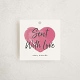 "Heartfully Painted" - Gift Tags in Berry by Liz Conley - Front