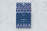 "Bohemian Border" - Gift Tags in Blueberry by Susanne Kasielke - Front