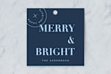 "Holiday Seal" - Gift Tags in Denim by Joyce Pinheiro - Front