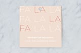 "Fa la la la la" - Gift Tags in Coral by Joyce Pinheiro - Front