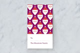 "Little Santas" - Gift Tags in Plum by Bob Daly - Front