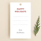 "Dotted Rows" - Gift Tags in Crimson by Ann Gardner - Front