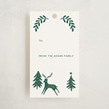 "Holiday Folk Pattern" - Gift Tags in Spruce by Pace Creative Design Studio - Front