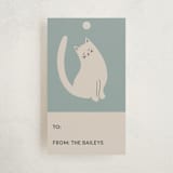 "White Cats Parade" - Gift Tags in Periwinkle by The Minty Elephant - Front