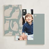 "White Cats Parade" - Gift Tags in Periwinkle by The Minty Elephant - Back of Tag Options