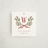 "Holly Monogram" - Gift Tags in Holly Berry by Wildfield Paper Co - Front
