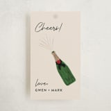 "Popping Bottles" - Gift Tags in Eggnog by Shari Margolin - Front