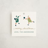 "Pickleball Santa" - Gift Tags in Aqua by tara berg - Front