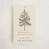 "Vintage Spruce" - Gift Tags in Poinsettia by Amy Kross - Front