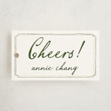 "Handwritten" - Gift Tags in Moss by Cass Loh - Front