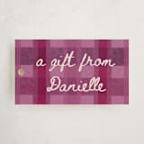 "cozy checked plaid" - Gift Tags in Raspberry by Carrie Moradi - Front