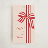"ribbon wrapped" - Gift Tags in Poinsettia by Angela Marzuki - Front