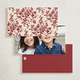 "Holiday Toile" - Gift Tags in Cranberry by Jenna Holcomb - Back of Tag Options