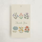 "Checkered flowers" - Gift Tags in Marshmallow by Hanna Symonovych - Front