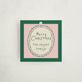 "Doodle Frame Playful Classic" - Gift Tags in Evergreen by Design Lotus - Front