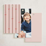 "Bow Stripes" - Gift Tags in Blush by Lauren Chism - Back Designs